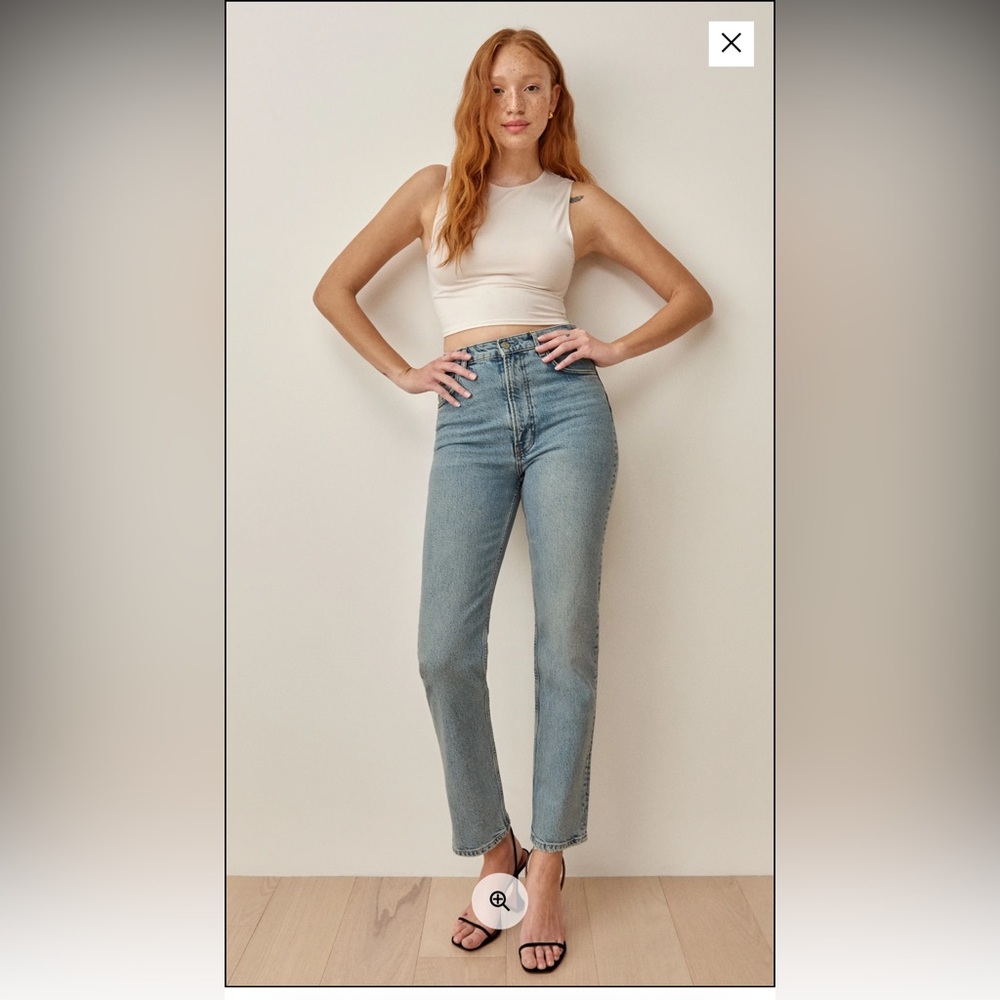 ❤️‍🔥BOGO FREE Reformation Jeans Liza Ultra Slim High Rise Straight XL 31” Light